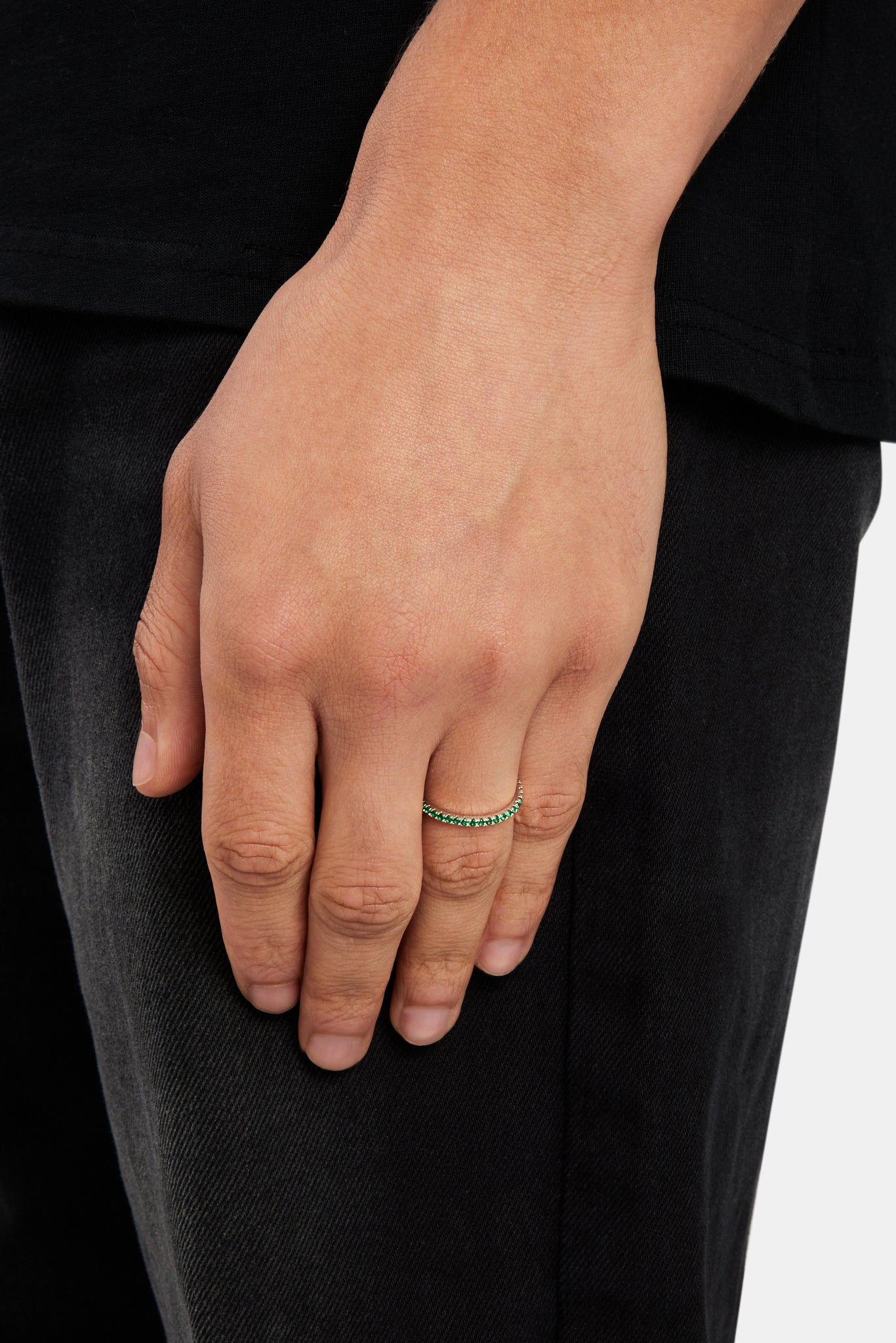 2 mm 925 grüner CZ-Tennisring